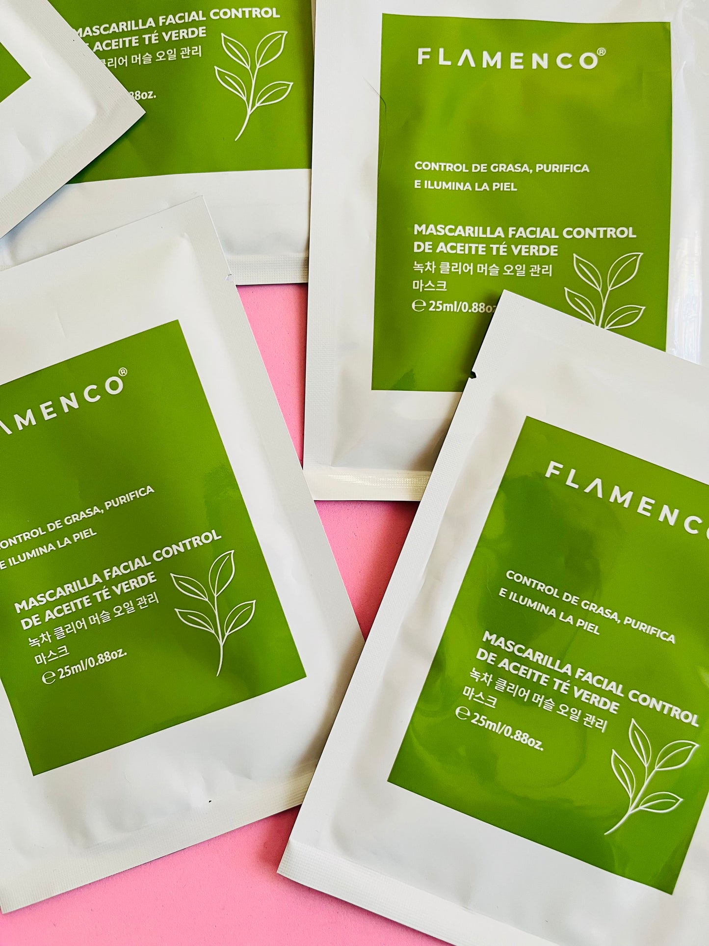 10 Mascarillas Faciales Té Verde